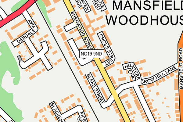 NG19 9ND map - OS OpenMap – Local (Ordnance Survey)