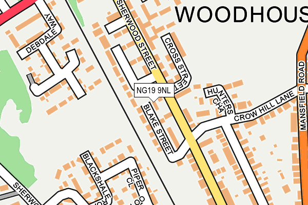 NG19 9NL map - OS OpenMap – Local (Ordnance Survey)