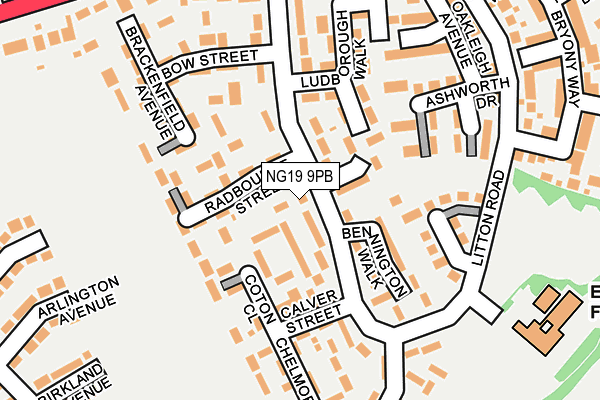 NG19 9PB map - OS OpenMap – Local (Ordnance Survey)