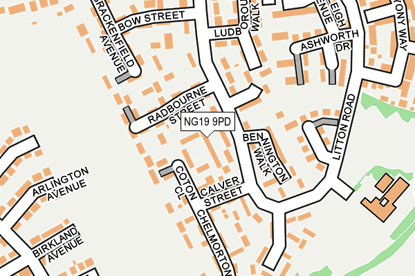 NG19 9PD map - OS OpenMap – Local (Ordnance Survey)