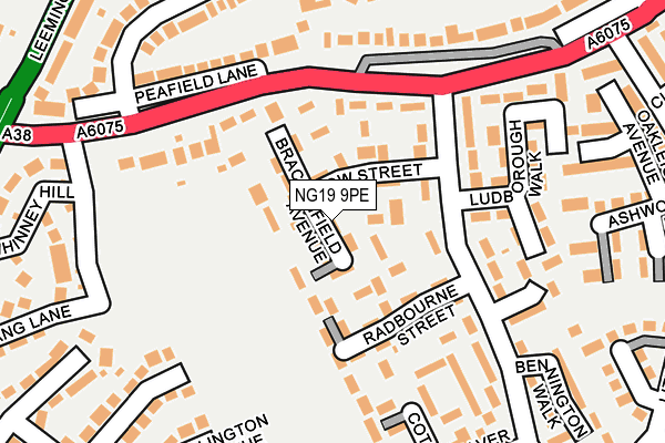 NG19 9PE map - OS OpenMap – Local (Ordnance Survey)