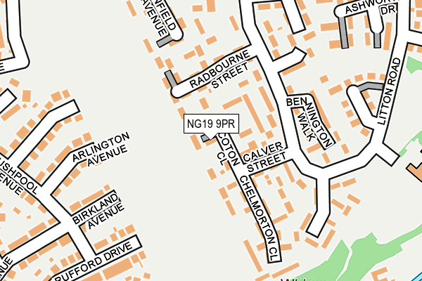 NG19 9PR map - OS OpenMap – Local (Ordnance Survey)