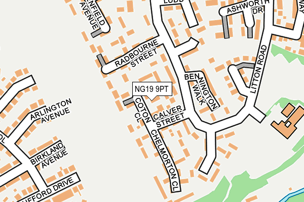 NG19 9PT map - OS OpenMap – Local (Ordnance Survey)