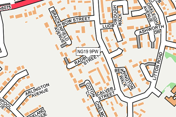 NG19 9PW map - OS OpenMap – Local (Ordnance Survey)