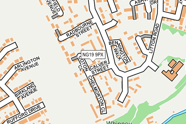 NG19 9PX map - OS OpenMap – Local (Ordnance Survey)