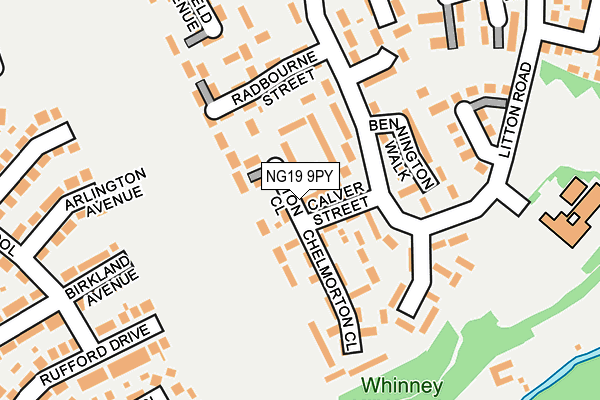 NG19 9PY map - OS OpenMap – Local (Ordnance Survey)