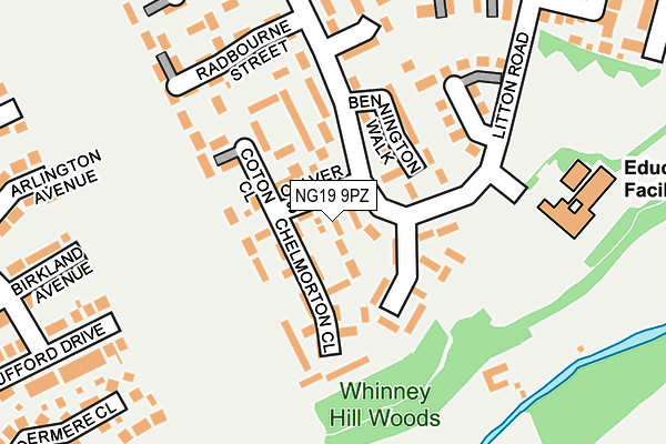 NG19 9PZ map - OS OpenMap – Local (Ordnance Survey)