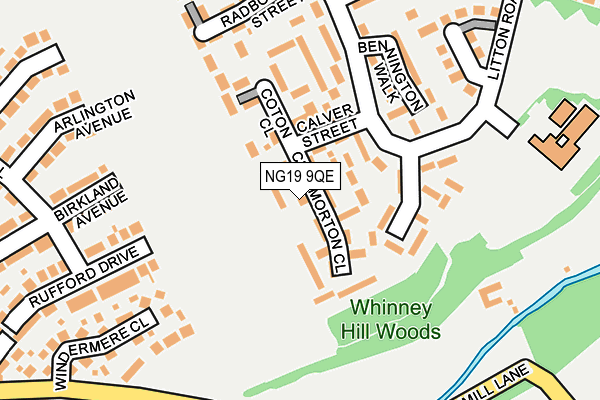 NG19 9QE map - OS OpenMap – Local (Ordnance Survey)