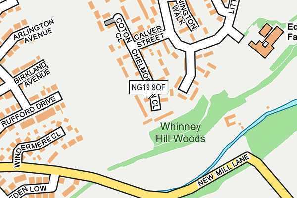 NG19 9QF map - OS OpenMap – Local (Ordnance Survey)