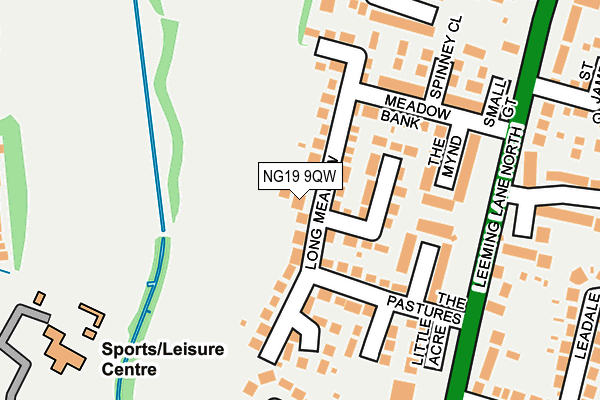 NG19 9QW map - OS OpenMap – Local (Ordnance Survey)