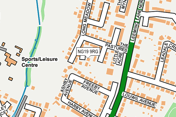 NG19 9RG map - OS OpenMap – Local (Ordnance Survey)