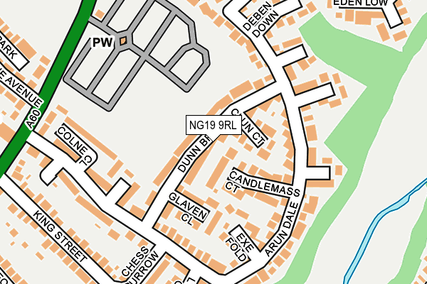 NG19 9RL map - OS OpenMap – Local (Ordnance Survey)