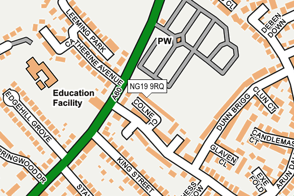 NG19 9RQ map - OS OpenMap – Local (Ordnance Survey)