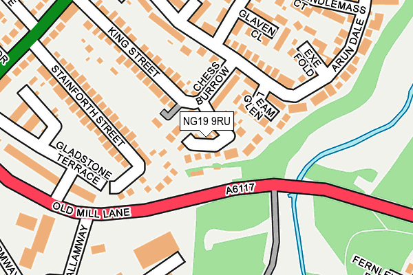 NG19 9RU map - OS OpenMap – Local (Ordnance Survey)