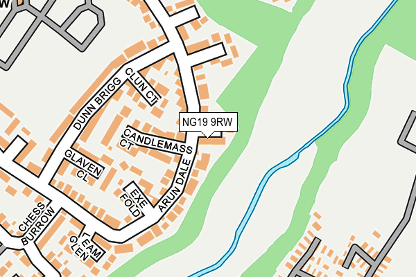 NG19 9RW map - OS OpenMap – Local (Ordnance Survey)