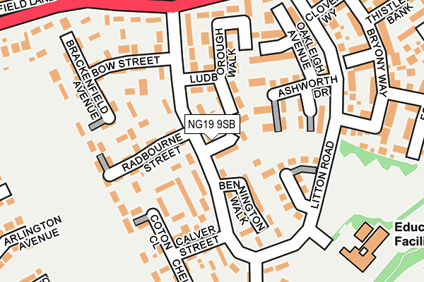 NG19 9SB map - OS OpenMap – Local (Ordnance Survey)