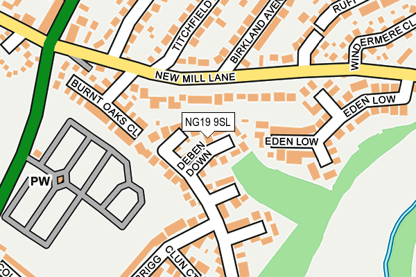 NG19 9SL map - OS OpenMap – Local (Ordnance Survey)