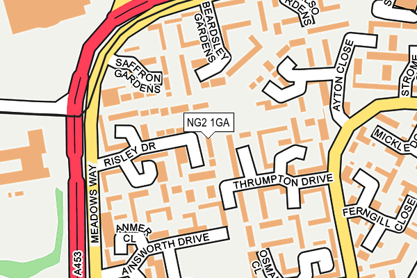 NG2 1GA map - OS OpenMap – Local (Ordnance Survey)