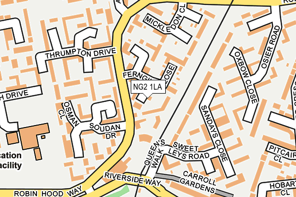 NG2 1LA map - OS OpenMap – Local (Ordnance Survey)