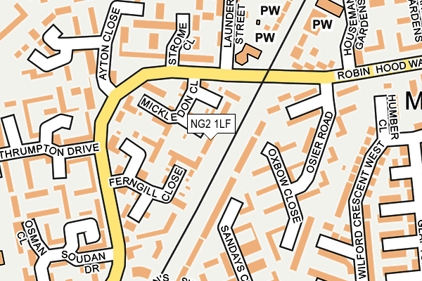 NG2 1LF map - OS OpenMap – Local (Ordnance Survey)
