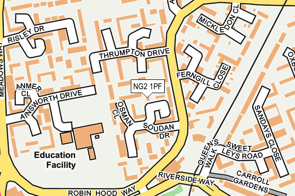 NG2 1PF map - OS OpenMap – Local (Ordnance Survey)
