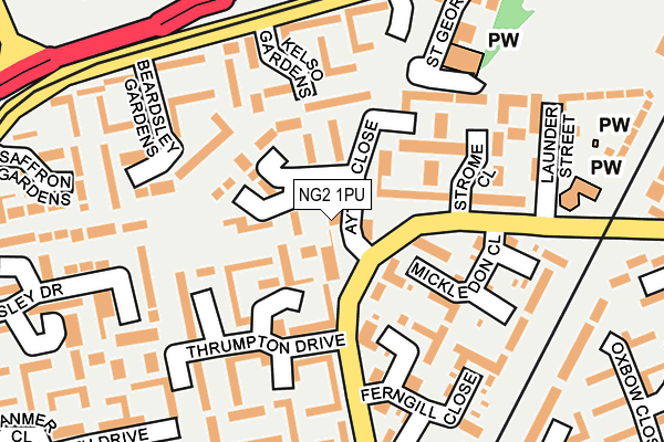 NG2 1PU map - OS OpenMap – Local (Ordnance Survey)