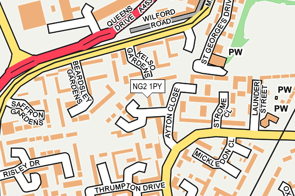 NG2 1PY map - OS OpenMap – Local (Ordnance Survey)