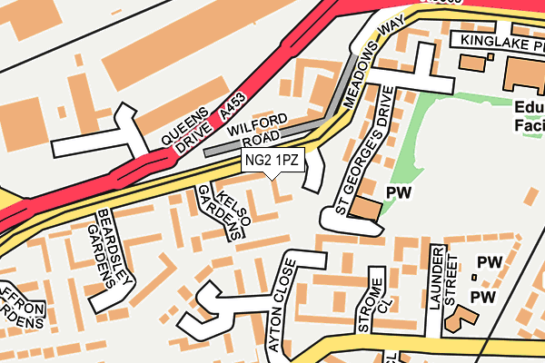 NG2 1PZ map - OS OpenMap – Local (Ordnance Survey)