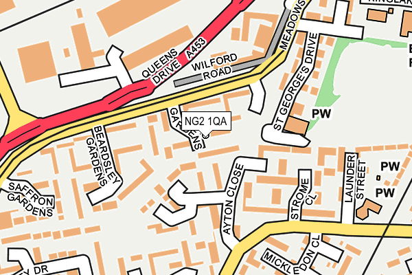 NG2 1QA map - OS OpenMap – Local (Ordnance Survey)