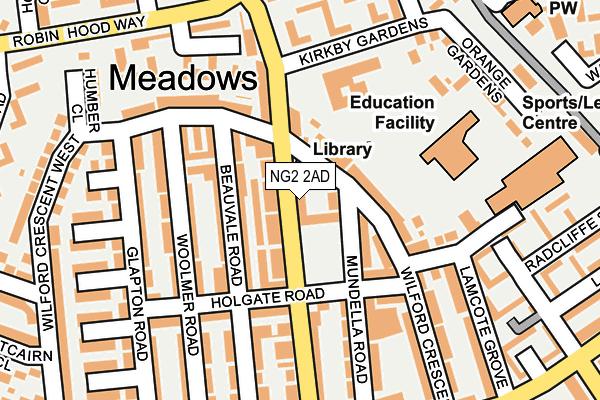 NG2 2AD map - OS OpenMap – Local (Ordnance Survey)