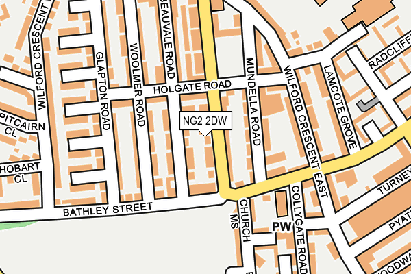 NG2 2DW map - OS OpenMap – Local (Ordnance Survey)