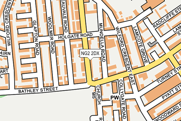 NG2 2DX map - OS OpenMap – Local (Ordnance Survey)