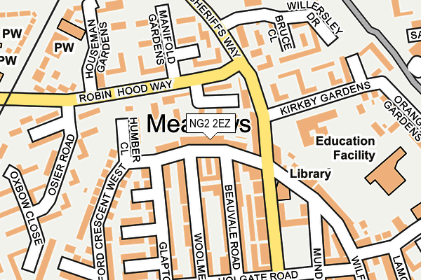 NG2 2EZ map - OS OpenMap – Local (Ordnance Survey)