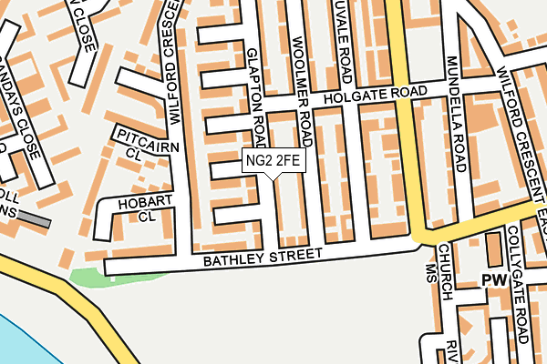 NG2 2FE map - OS OpenMap – Local (Ordnance Survey)