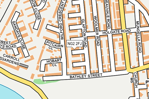 NG2 2FJ map - OS OpenMap – Local (Ordnance Survey)