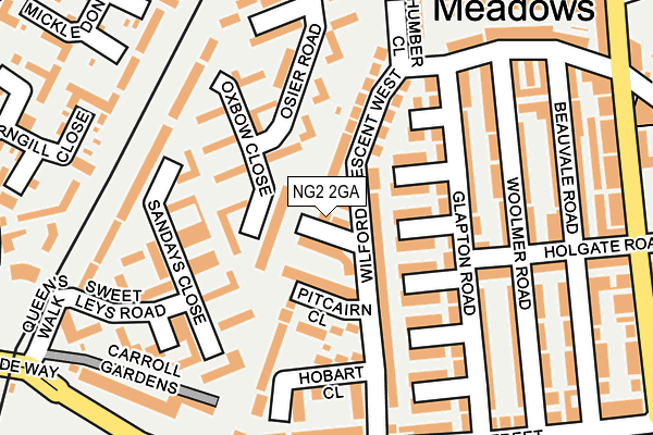 NG2 2GA map - OS OpenMap – Local (Ordnance Survey)