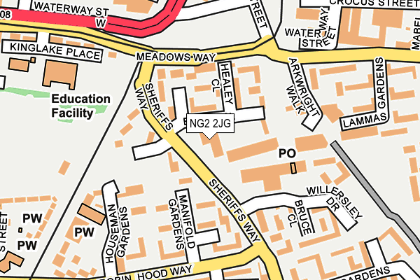 NG2 2JG map - OS OpenMap – Local (Ordnance Survey)