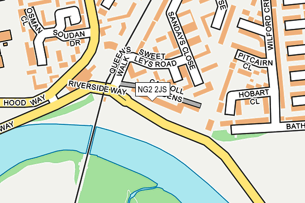 NG2 2JS map - OS OpenMap – Local (Ordnance Survey)