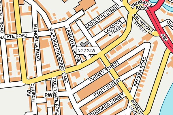 NG2 2JW map - OS OpenMap – Local (Ordnance Survey)