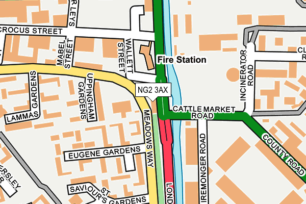 NG2 3AX map - OS OpenMap – Local (Ordnance Survey)