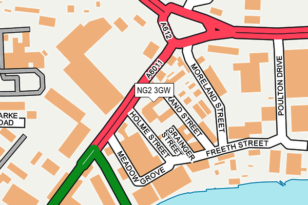 NG2 3GW map - OS OpenMap – Local (Ordnance Survey)