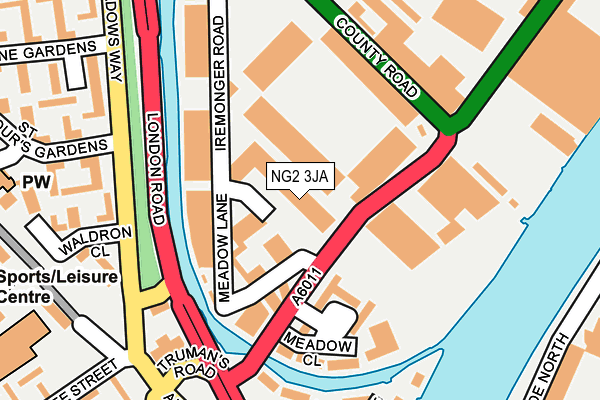 NG2 3JA map - OS OpenMap – Local (Ordnance Survey)