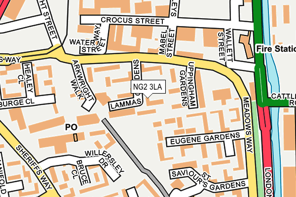 NG2 3LA map - OS OpenMap – Local (Ordnance Survey)