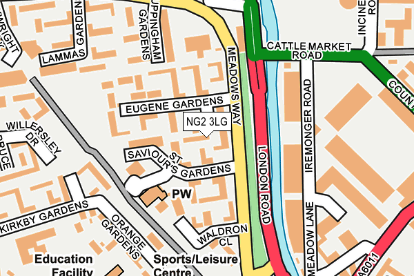 NG2 3LG map - OS OpenMap – Local (Ordnance Survey)