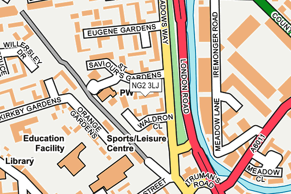 NG2 3LJ map - OS OpenMap – Local (Ordnance Survey)