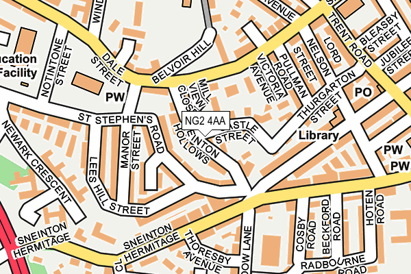 NG2 4AA map - OS OpenMap – Local (Ordnance Survey)