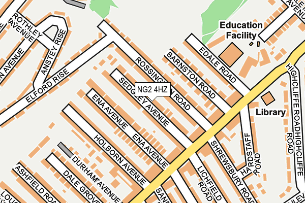 NG2 4HZ map - OS OpenMap – Local (Ordnance Survey)