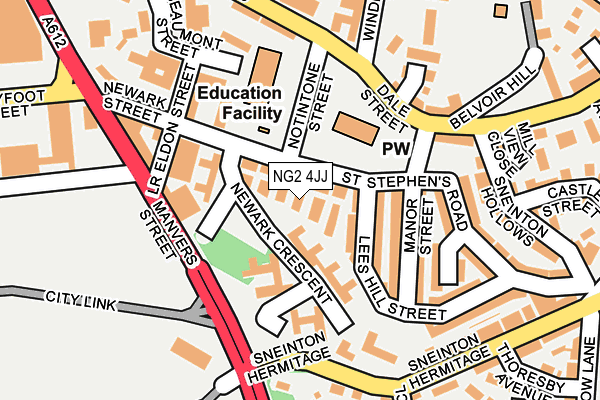 NG2 4JJ map - OS OpenMap – Local (Ordnance Survey)