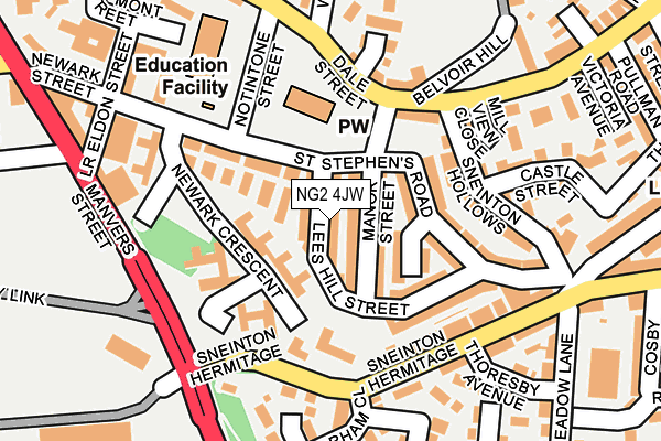 NG2 4JW map - OS OpenMap – Local (Ordnance Survey)