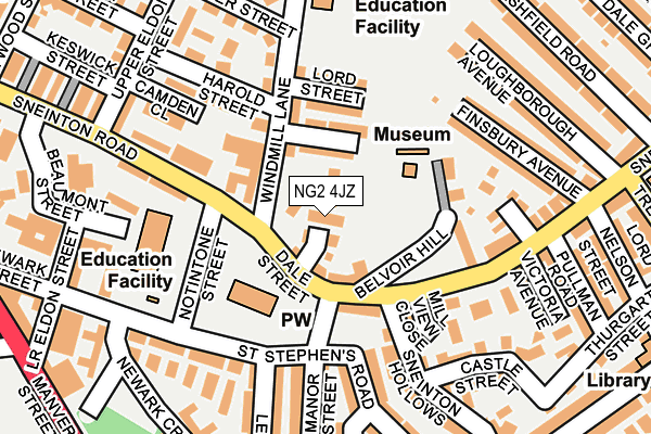 NG2 4JZ map - OS OpenMap – Local (Ordnance Survey)